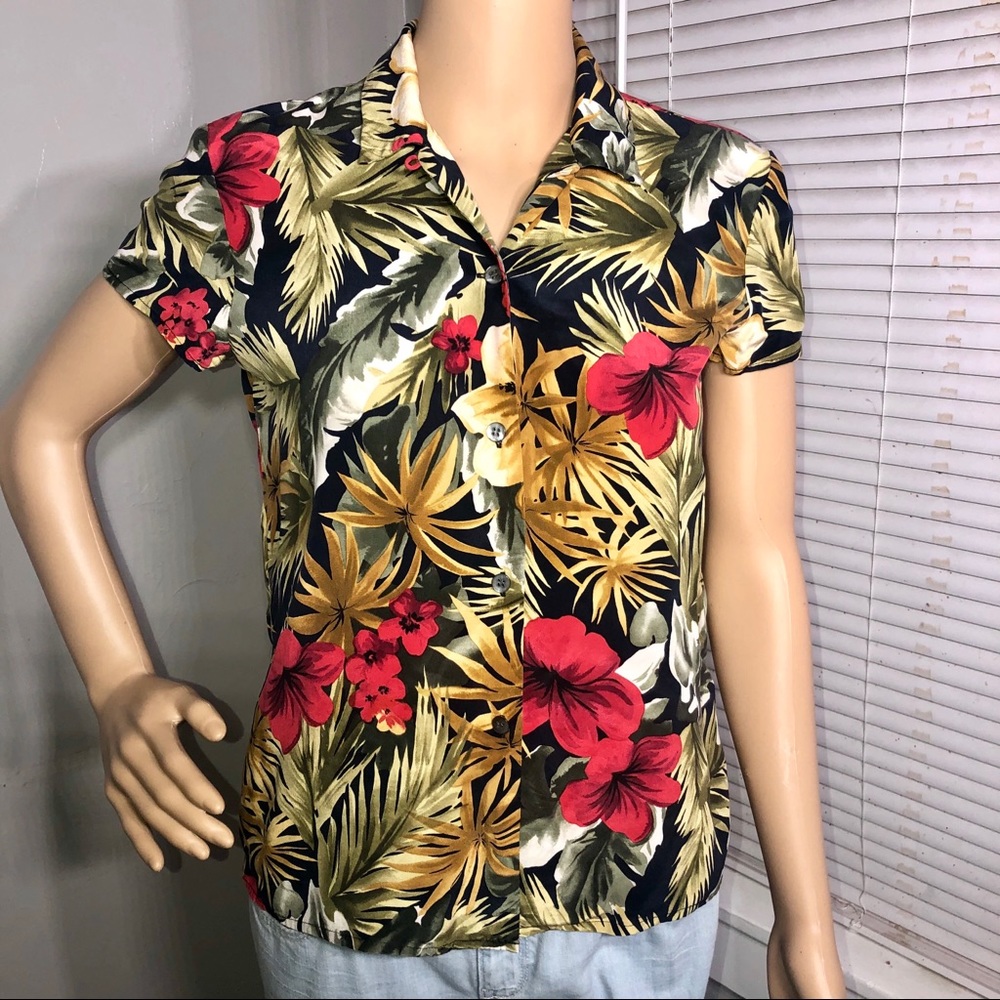 liz claiborne blouse Hawaiian style size S